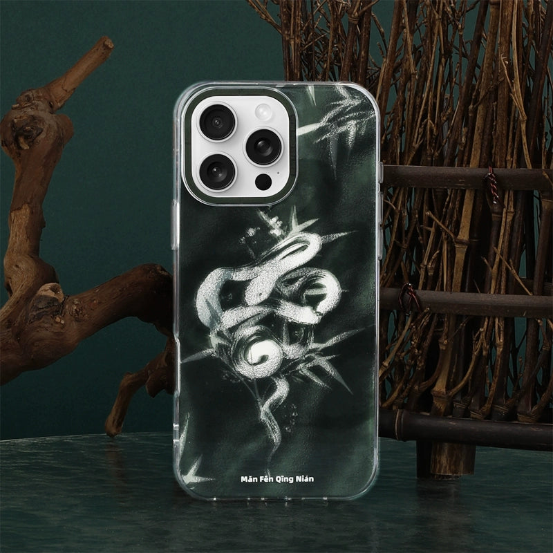 Silver Serpent in Bamboo